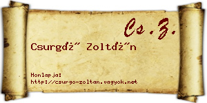 Csurgó Zoltán névjegykártya